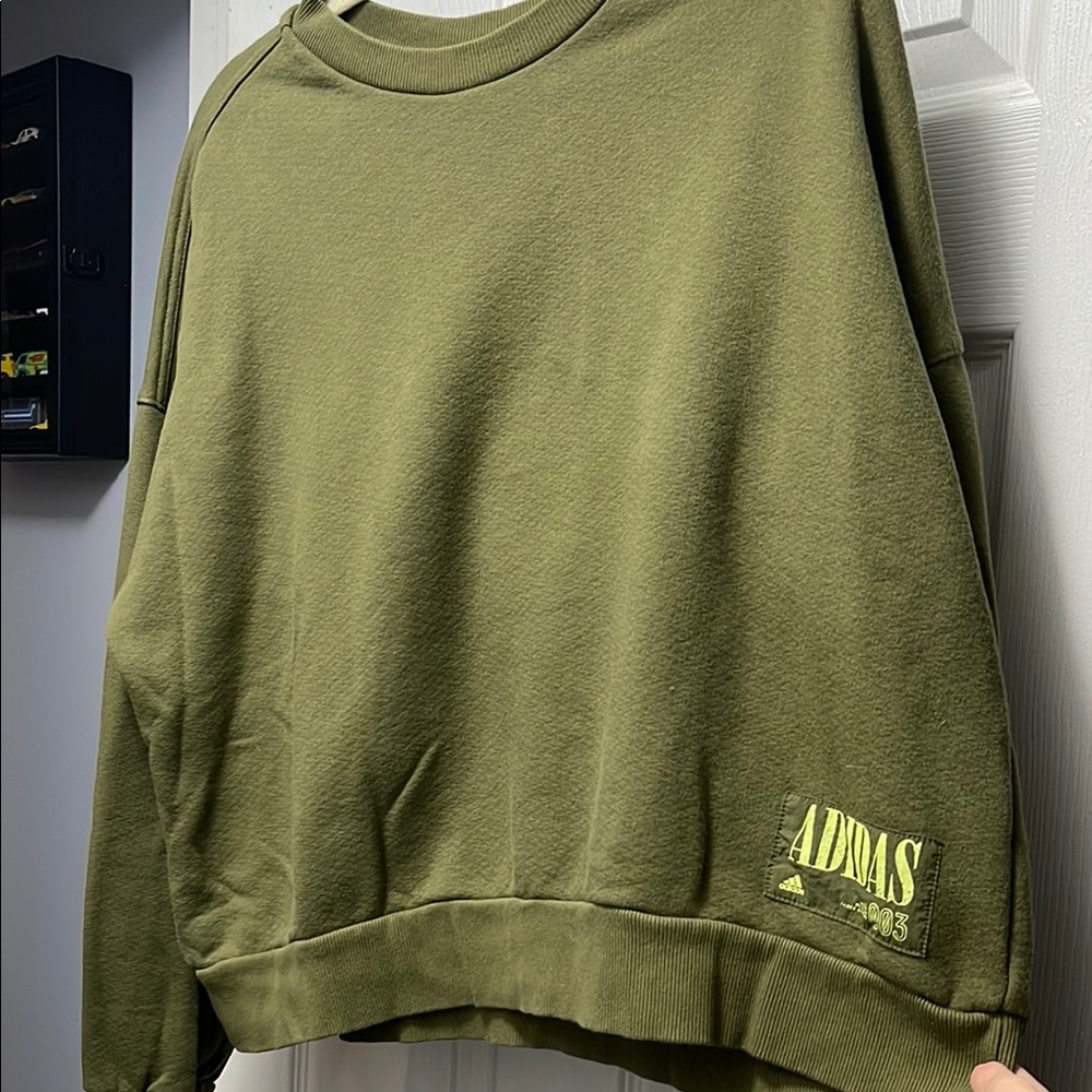 Adidas Khaki Green Crewneck